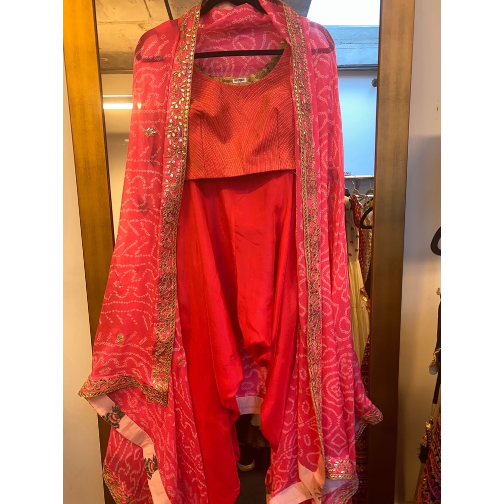 Hot pink fusion style jacket set